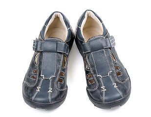 Image showing Pair of leather baby shoes
