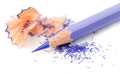 Image showing Sharpened pencil and wood shavings