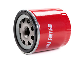 Image showing New oil filter car in red steel case