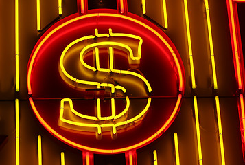 Image showing neon dollar sign