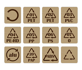Image showing Recycling code stickers