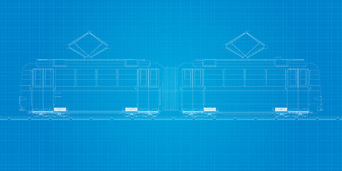 Image showing Blueprint tramcar