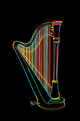 Image showing Harp sketch
