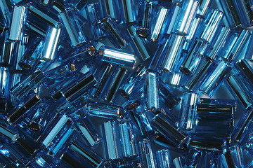 Image showing Blue glass tubules