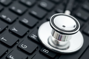 Image showing Stethoscope on keyboard 