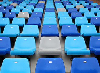Image showing Stadium seat in blue color 