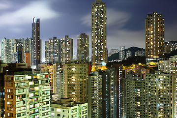 Image showing downtown in Hong Kong at night