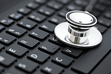 Image showing Stethoscope on keyboard