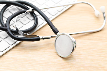 Image showing Stethoscope on keyboard 