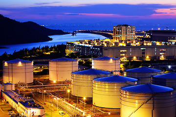 Image showing Oil tank in cargo terminal 