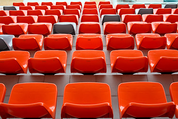 Image showing Red audience seat in stadium 