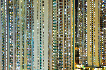 Image showing apartment building at night