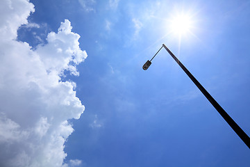 Image showing Sunny day with lighting pole