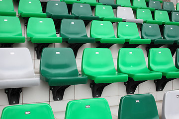 Image showing Sport arena seat in green color 