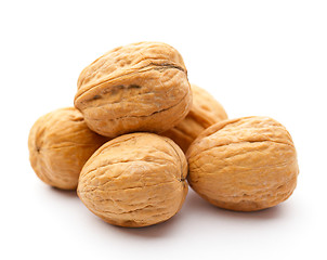 Image showing Walnut with shell over white background 