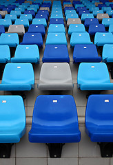 Image showing Sport arena seat in blue color