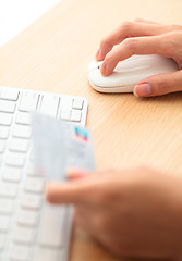 Image showing Online shopping with credit card and keyboard