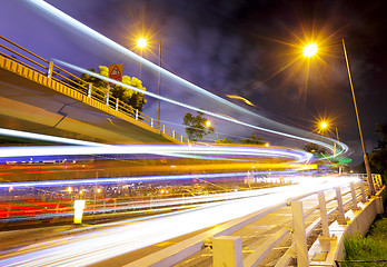 Image showing Night traffic in city