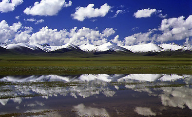 Image showing Snow Mount and Lake