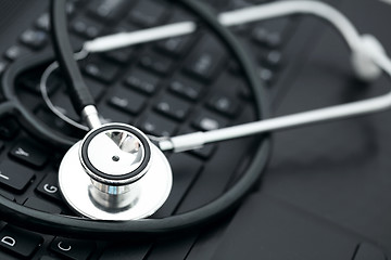 Image showing Stethoscope on keyboard 