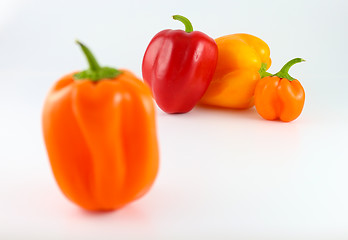 Image showing Red, Orange and Yellow Bell Peppers