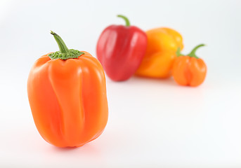 Image showing Red, Orange and Yellow Bell Peppers