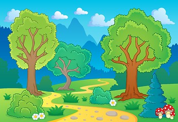 Image showing Tree theme landscape 1