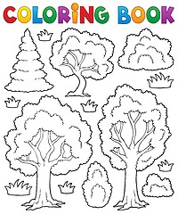 Image showing Coloring book tree theme 1