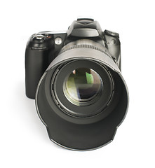 Image showing DSLR camera white isolated