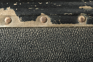 Image showing Rivets and leather parts from suitcase