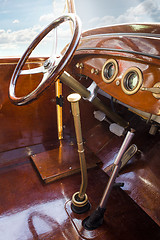 Image showing Vintage retro car interior