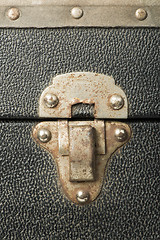 Image showing Lock of an old travel suitcase