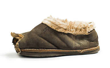 Image showing Old torn boots of leather