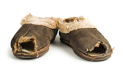 Image showing Old torn boots of leather