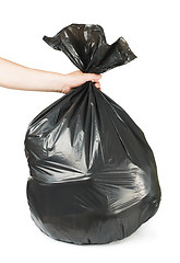 Image showing Black bag of rubbish