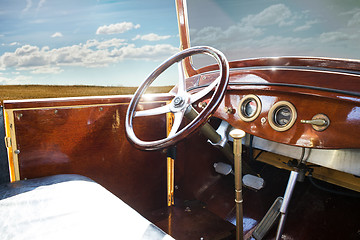 Image showing Vintage retro car interior