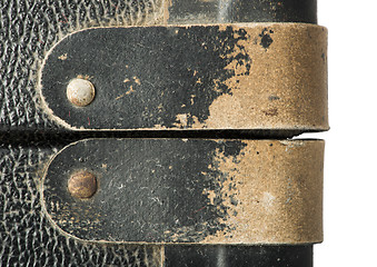 Image showing Rivets and leather parts from suitcase