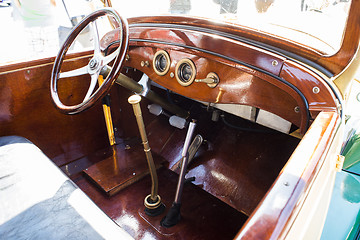 Image showing Vintage retro car interior