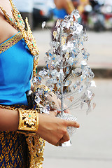 Image showing Thai female in bright traditional dress