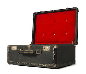 Image showing Opened old travel suitcase