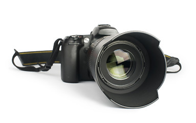 Image showing DSLR camera white isolated