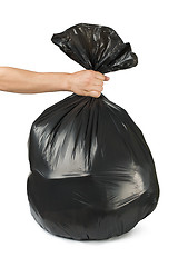 Image showing Black bag of rubbish