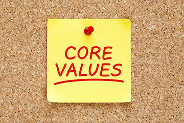 Image showing Core Values Sticky Note