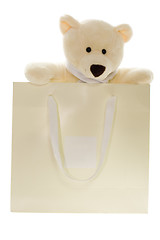 Image showing Teddy bear in a paper bag

