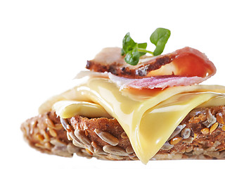 Image showing Sandwich with melted cheese
