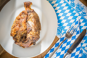 Image showing Oktoberfest pork hock on table