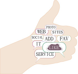 Image showing thumb up symbol - hand like social theme
