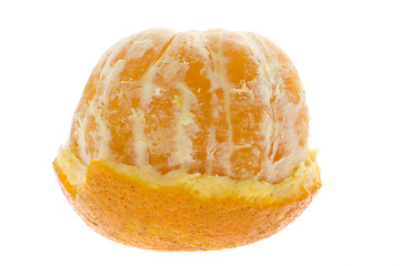 Image showing Half peeled mandarin orange

