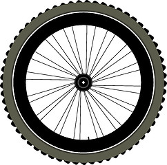 Image showing bike wheel with tire and spokes isolated on white