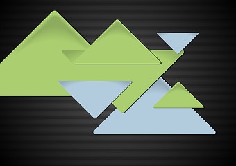 Image showing Triangles on the dark background. Vector